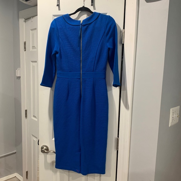 NWT Boden Mia Ottoman Textured Blue Dress Size 6L - Picture 2 of 4
